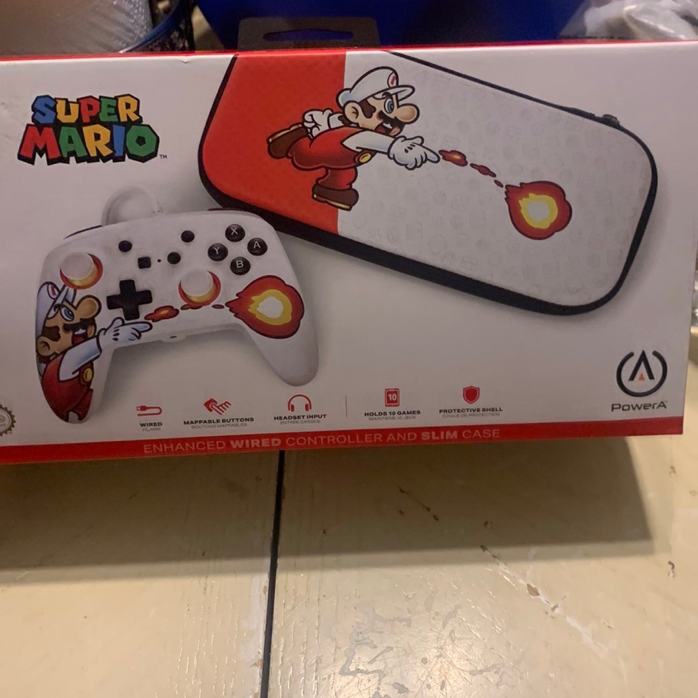 Super Mario Enhanced Wired Controller and Slim Case